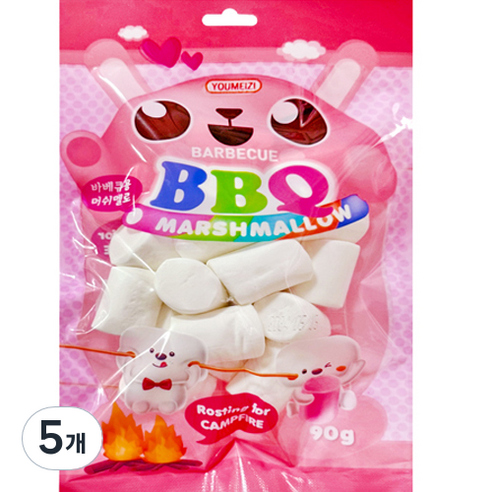 BBQ 바베큐용 머쉬멜로, 90g, 5개