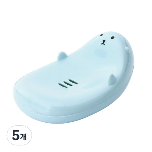 제이라이프 수달 비누 받침대, 블루, 5개