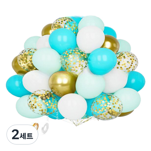 만들하비 컨페티 풍선 30p 세트, 밝은녹색(랜덤발송), 2세트