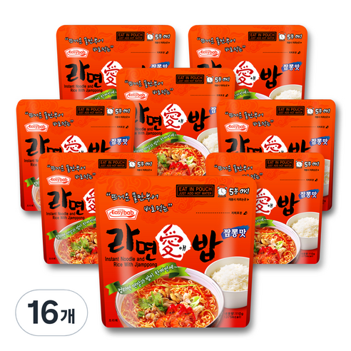 이지밥 라면애밥 짬뽕맛, 110g, 16개