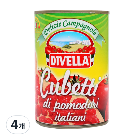 디벨라 꾸베띠 토마토 다이스, 400g, 4개