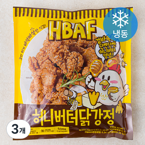 HBAF 허니버터 닭강정 (냉동), 500g, 3개