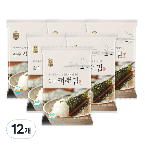 순수해작 순수 재래 전장김, 20g (1개), 12개
