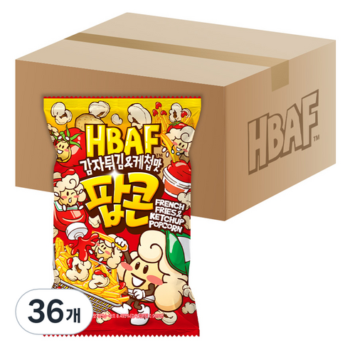 바프 감자튀김 앤 케첩맛 팝콘, 80g, 36개