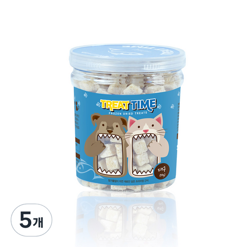 트릿타임 강아지 동결건조간식, 5개, 대구트릿, 55g