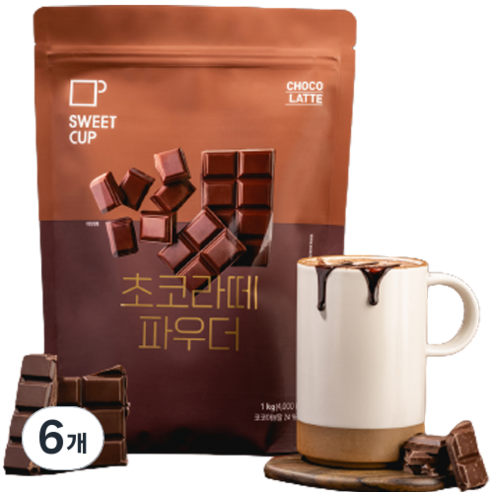 스위트컵 초코라떼 파우더, 1kg, 1개입, 6개