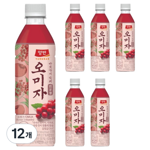 양반 오미자 음료, 500ml, 12개