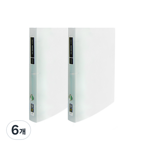 노블 투명 프론티어 프리미엄 A4 3cm D링 바인더 3공, 백색, 6개