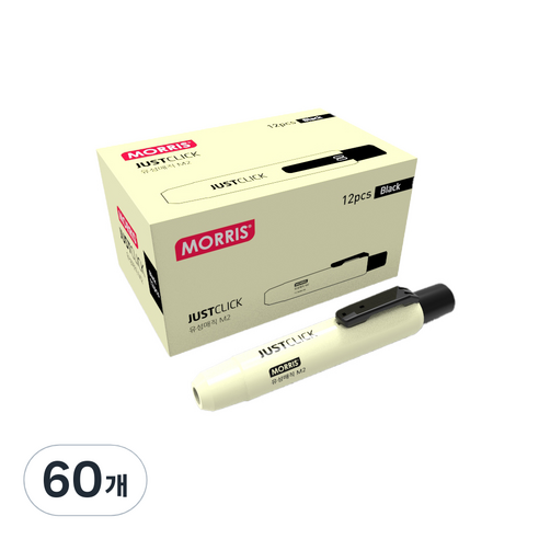 모리스 JUSTCLICK 유성매직 M2, 블랙, 60개