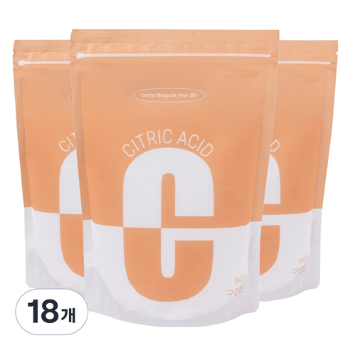 비즐리 프리미엄 구연산, 1kg, 18개