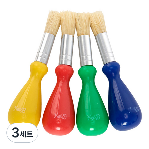 캐스비 아트스쿨 물방울 유아붓 4종, 혼합색상, 3세트