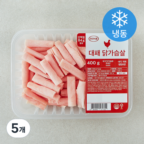 한강식품 대패 닭가슴살 (냉동), 5개, 400g