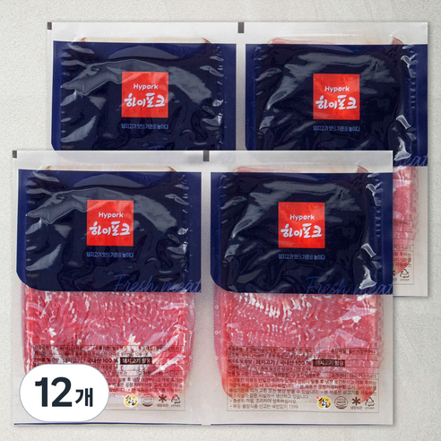 하이포크 산지직송 뒷다리 불고기용 (냉장), 500g, 12개