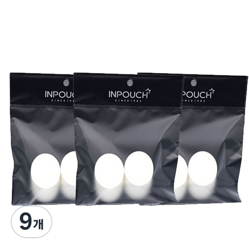 인파우치 사선 라텍스퍼프 대 2p, 화이트, 9개