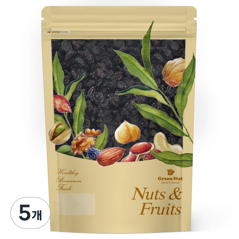 그린너트 너츠 앤 후르츠 점보 건포도, 1kg, 5개