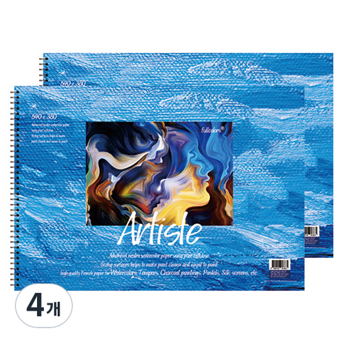 풀컬러 미술용 스케치북 170g, 4절, 15매, 4개