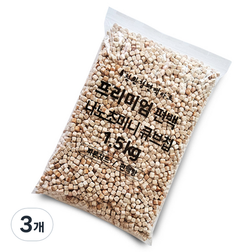 편백아트 프리미엄 편백 나노 초미니 큐브칩 혼합색상, 1.5kg, 3개