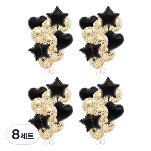 블럭마트 돌잔치 하트 별풍선 파티풍선 생일풍선 세트, TYPE7, 8세트