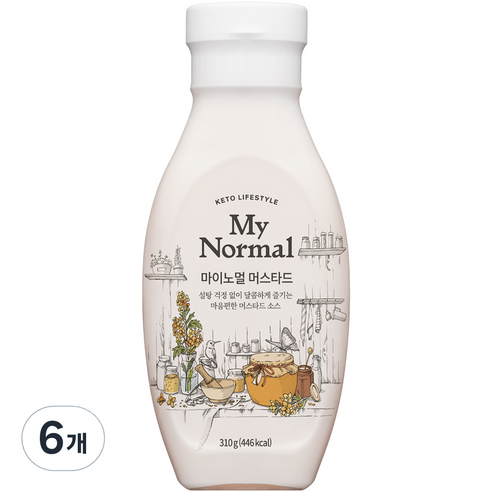 마이노멀 저당 머스타드 소스, 310g, 6개