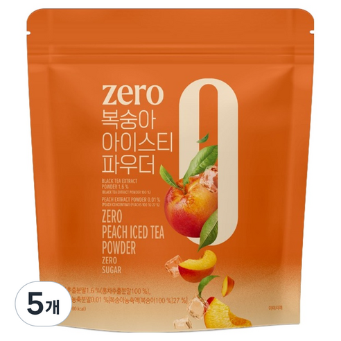네이쳐티 zero 복숭아아이스티 파우더, 500g, 1개입, 5개