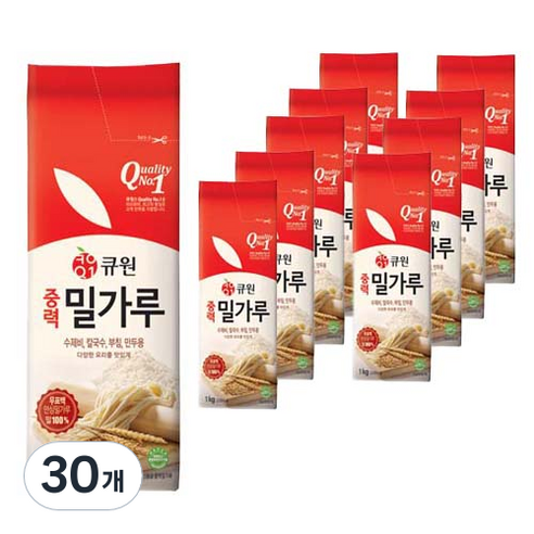큐원 중력 밀가루, 1kg, 30개