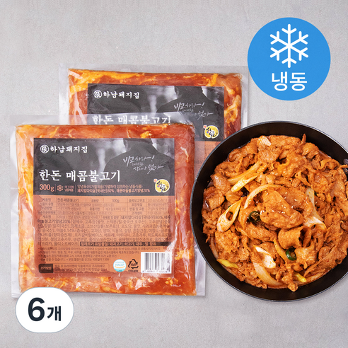 하남돼지집 한돈 매콤 불고기 (냉동), 300g, 6개