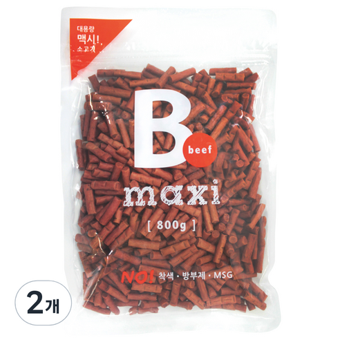 강아지 맥시 대용량 간식, 비프 져키 맛, 800g, 2개