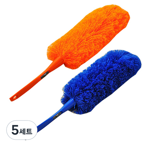 리버그린 초극세사 흡착 먼지 털이개 블루 + 오렌지, 5세트