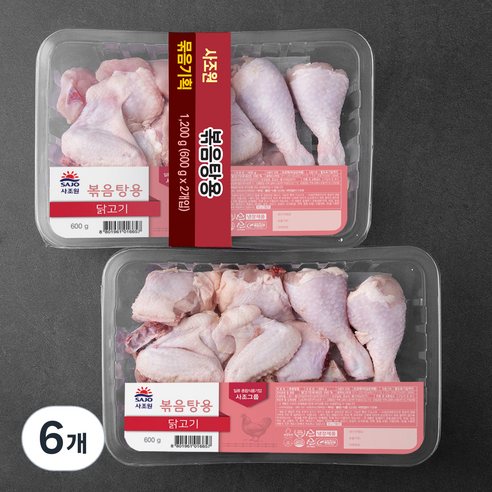 사조원 닭 볶음탕용 (냉장), 600g, 6개