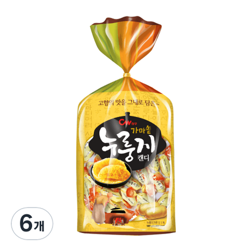 청우식품 가마솥 누룽지 캔디, 500g, 6개