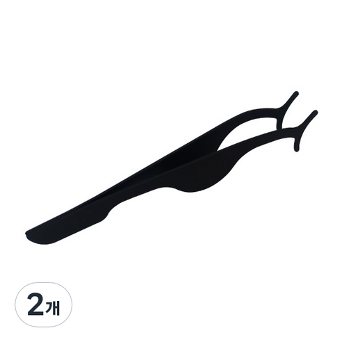 와이츄 속눈썹 집게 와이드형 베이직, 블랙, 2개