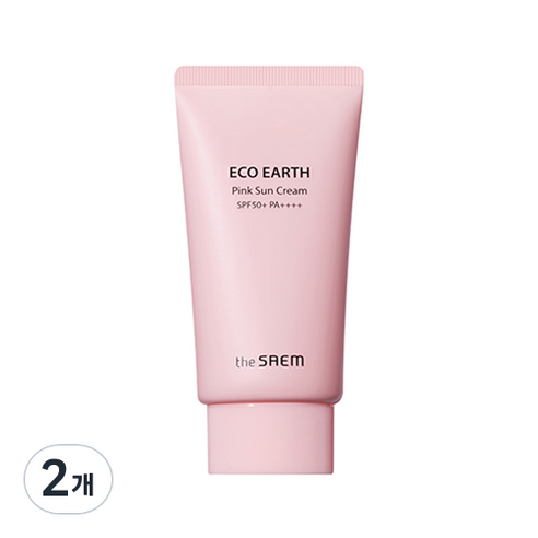 톤업선크림 더샘 에코 어스 핑크 선크림 SPF50+ PA++++, 70g, 2개  Best 5