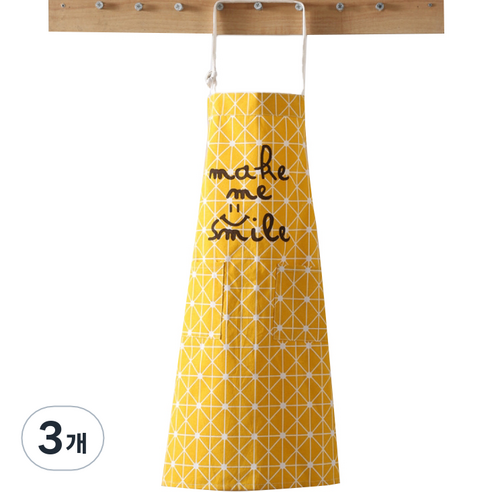 에이스 체크 패브릭 앞치마 60 x 77 cm, A09, 3개