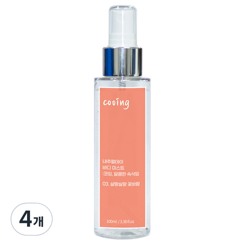 내추럴데이 코잉 바디 미스트 스프레이 03 살랑살랑 꽃바람 플로럴향, 100ml, 4개