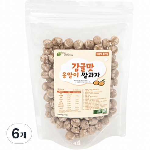 그린원푸드 유기농 옹알이 유아 쌀과자, 감귤맛, 30g, 6개