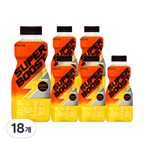 빙그레 슈퍼부스트 파워충전 에너지음료, 500ml, 18개