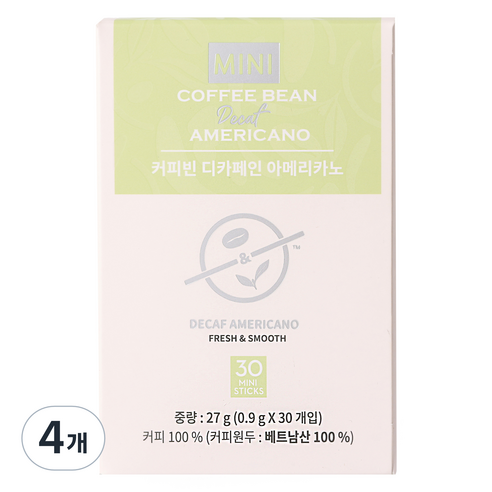 커피빈 디카페인 아메리카노, 0.9g, 30개입, 4개