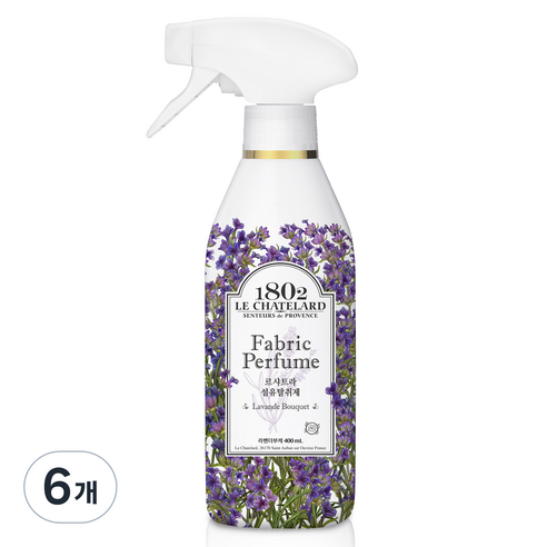 르샤트라1802 섬유탈취제 라벤더부케 본품, 400ml, 6개