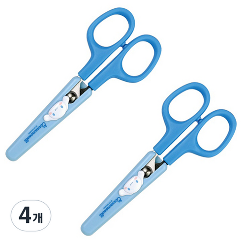 바이하츠 시나모롤 안전캡 가위, 4개, 하늘