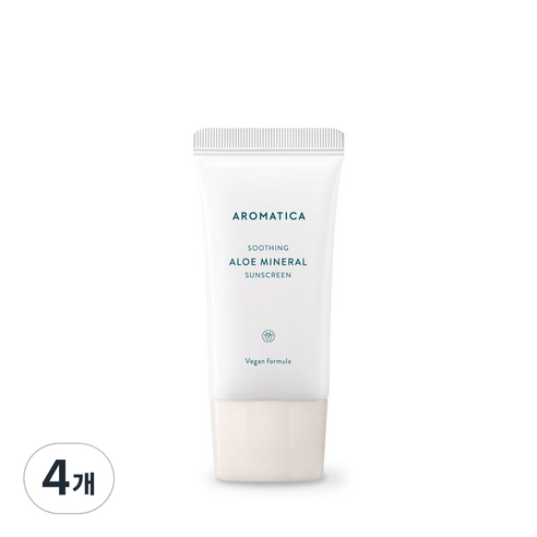 아로마티카 수딩 알로에 미네랄 선스크린 SPF50+ PA++++, 50g, 4개