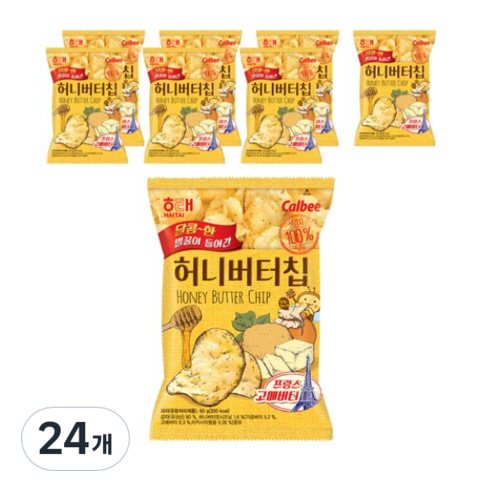 해태제과 허니버터칩, 60g, 24개