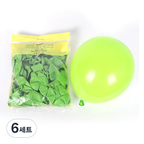 일반풍선 25cm 100p, 라임그린, 6세트