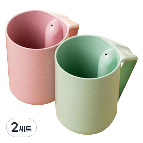 MEO 거꾸로 양치컵, 그린, 핑크, 2세트
