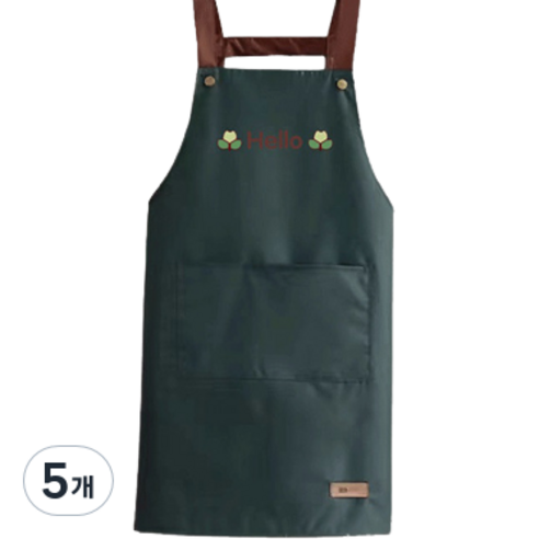 헬로젬 헬로 포켓 H형 앞치마, 그린, 5개