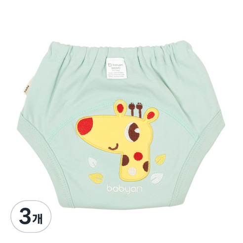 베이비앙 4중방수 배변훈련팬티, 기린, 3개