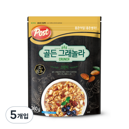 포스트 골든 그래놀라 크런치 시리얼, 360g, 5개입