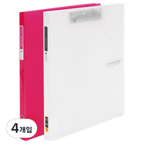 에코청운 투명 칼라칩 레버 화일 A4, 랜덤 발송, 4개입