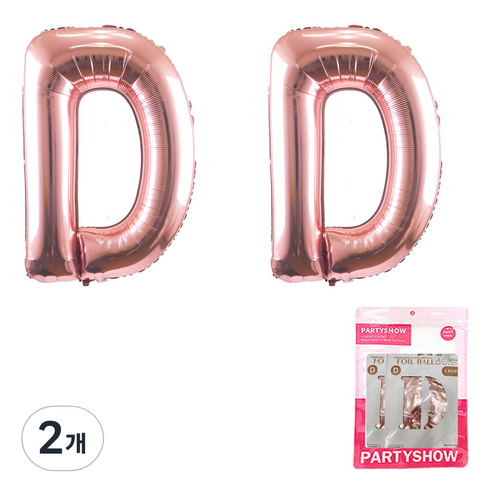 파티쇼 알파벳 은박 풍선 대 2p, 로즈골드(D), 2개