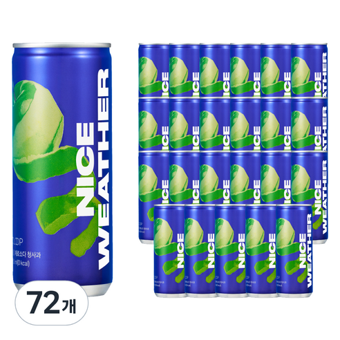 클룹 제로소다 청사과, 250ml, 72개