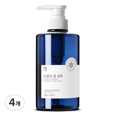살림백서 스칼프 쿨 샴푸 프레쉬민트향, 4개, 500ml